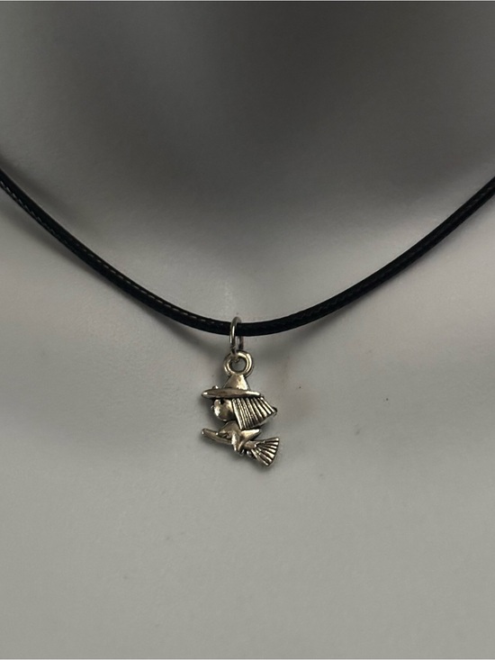 Arachnidian Hall Jewelry - (3 for $10) Silver Witch Adjustable Black Cord Charm Necklace